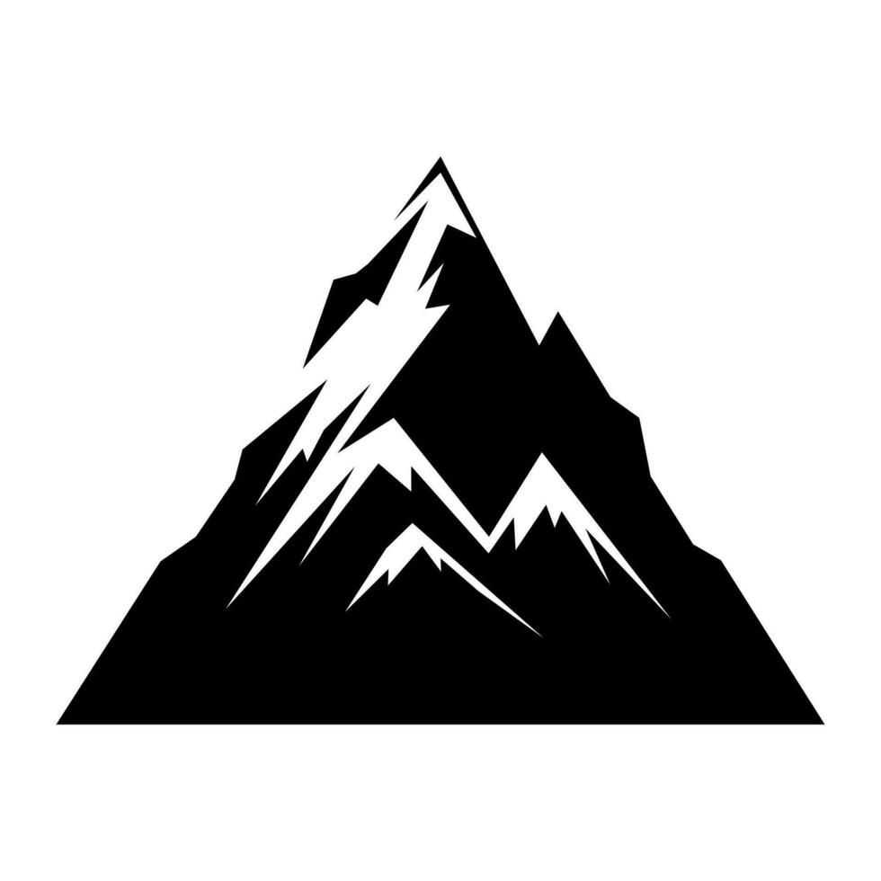 montaña negro vector icono aislado en blanco antecedentes
