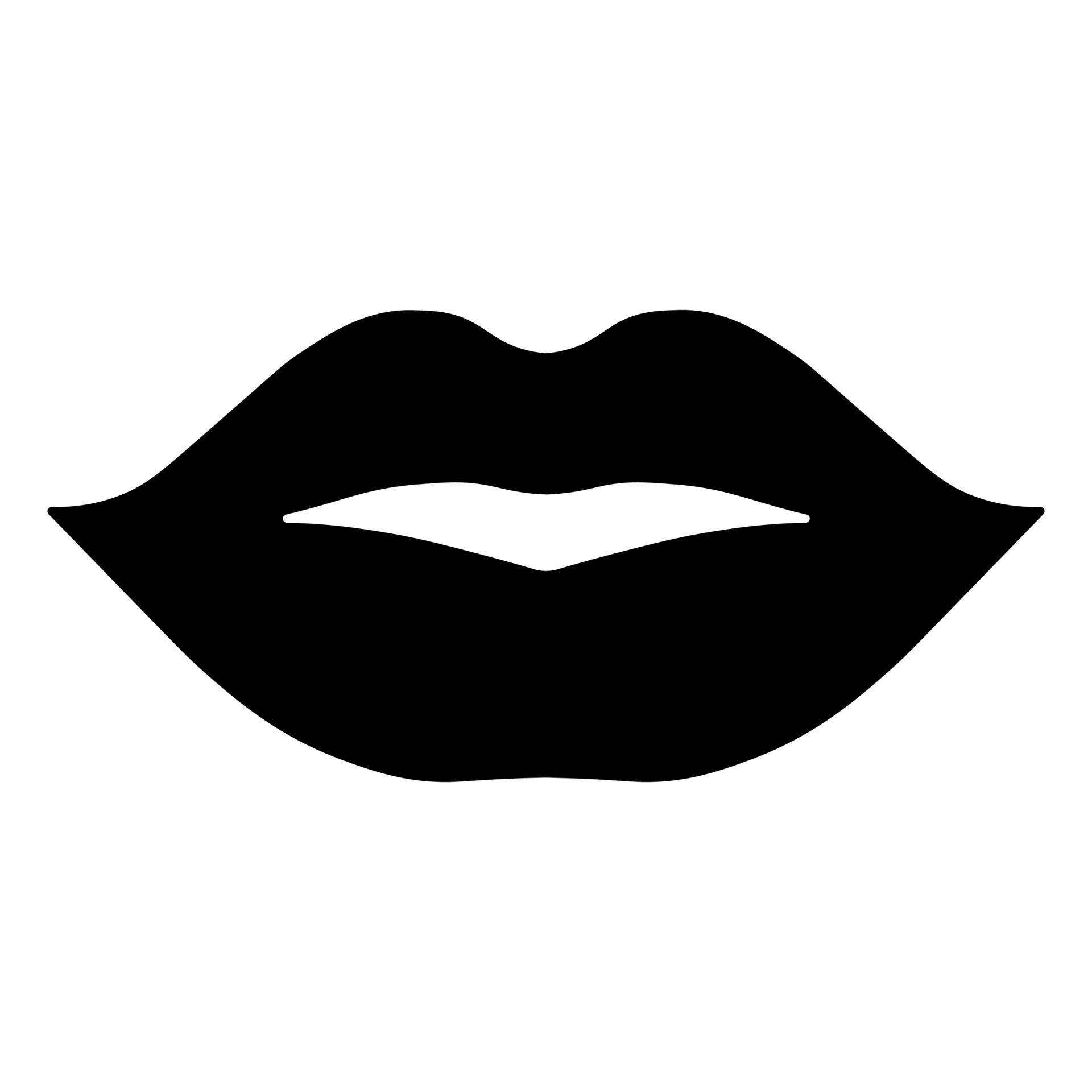 Lips black vector icon isolated on white background 36175443 Vector Art