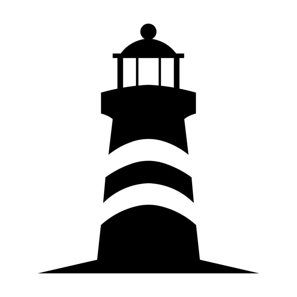 Lighthouse black vector icon isolated on white background