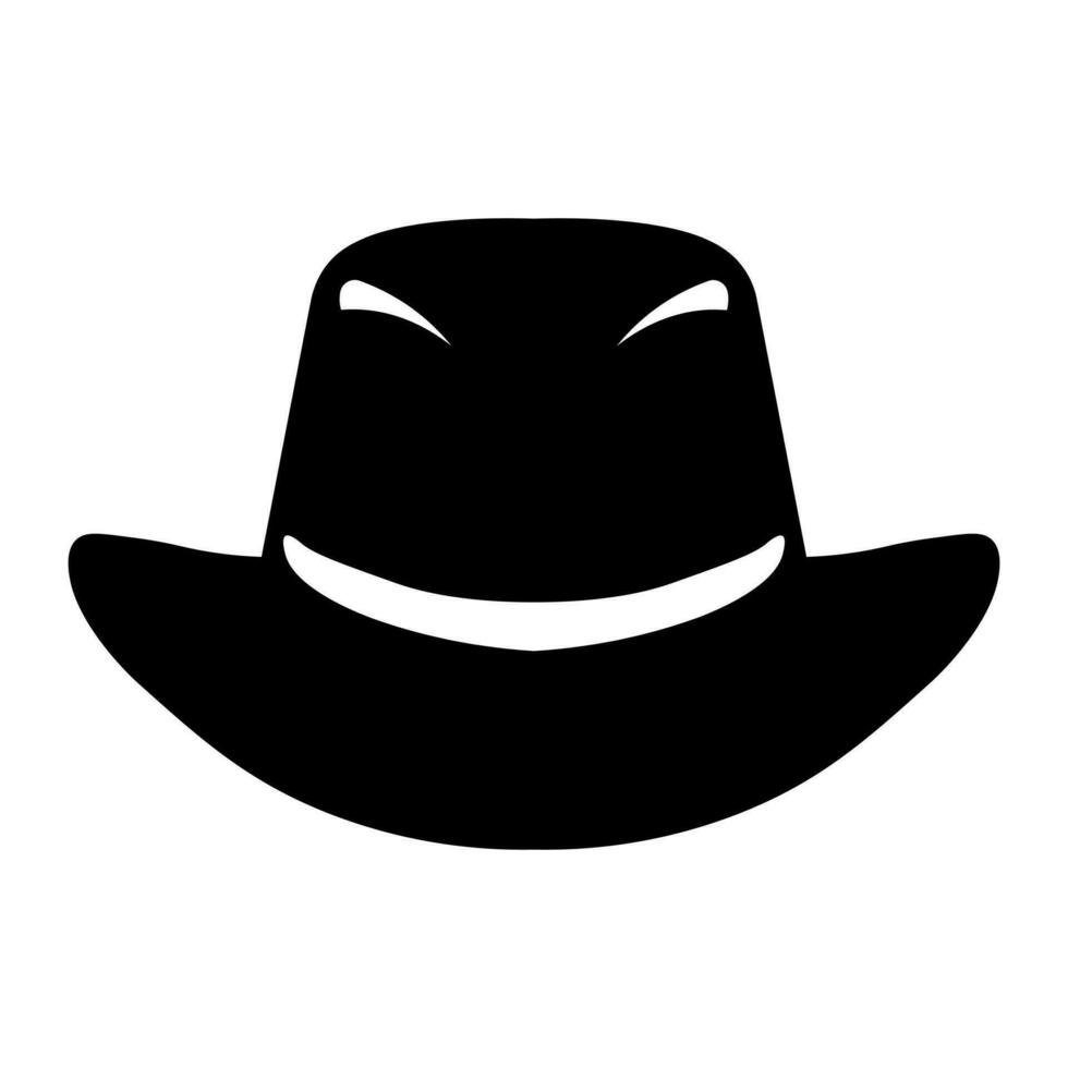 Hat black vector icon isolated on white background