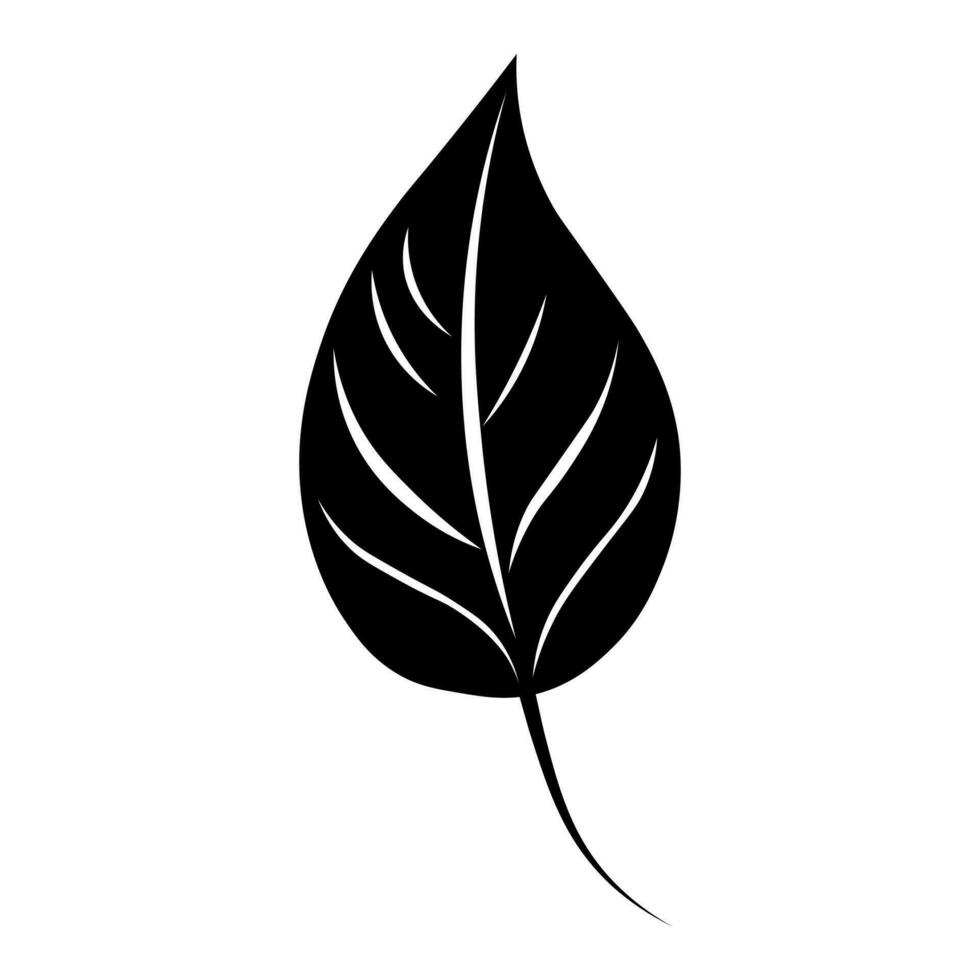 Leaf black vector icon isolated on white background