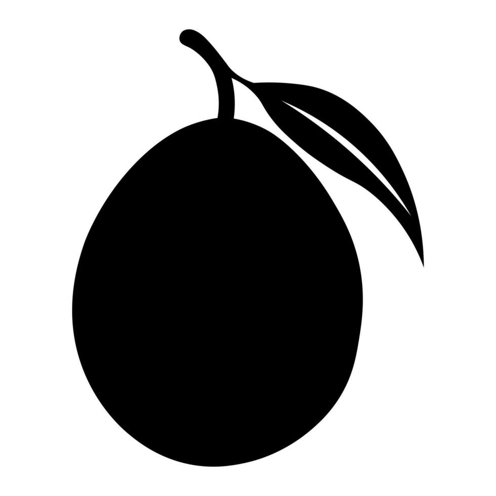 Mango black vector icon isolated on white background