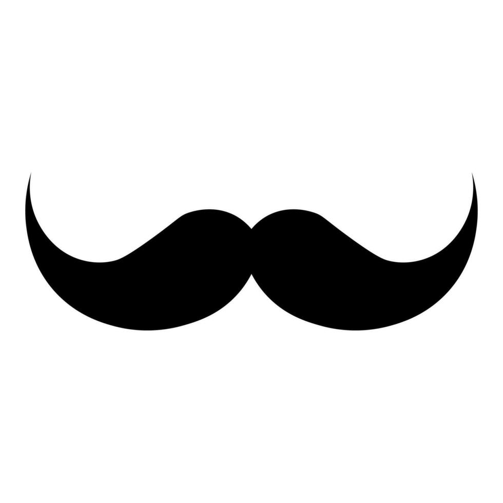 Moustache black vector icon isolated on white background