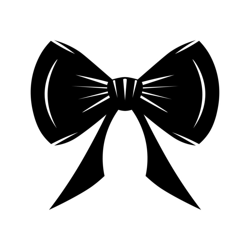 Bow black vector icon isolated on white background