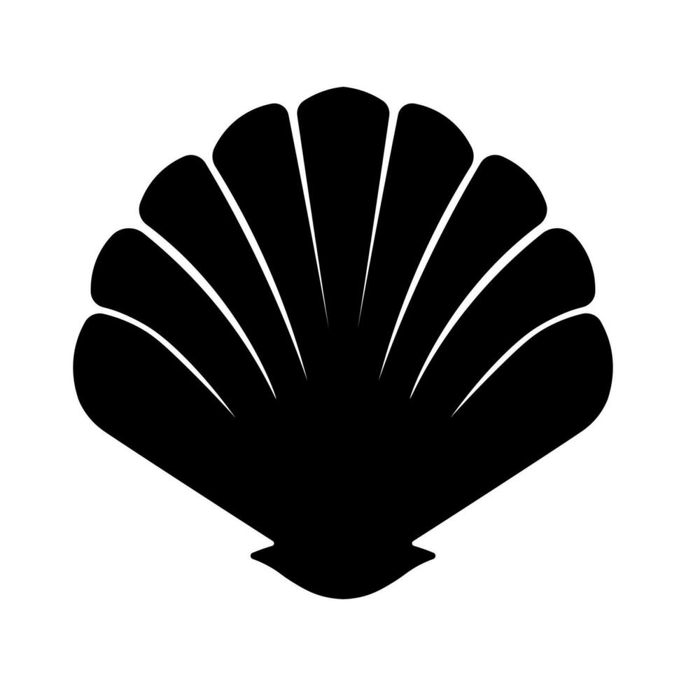 Shell black vector icon isolated on white background