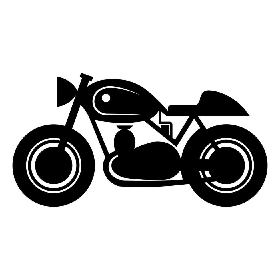 Motorbike black vector icon isolated on white background