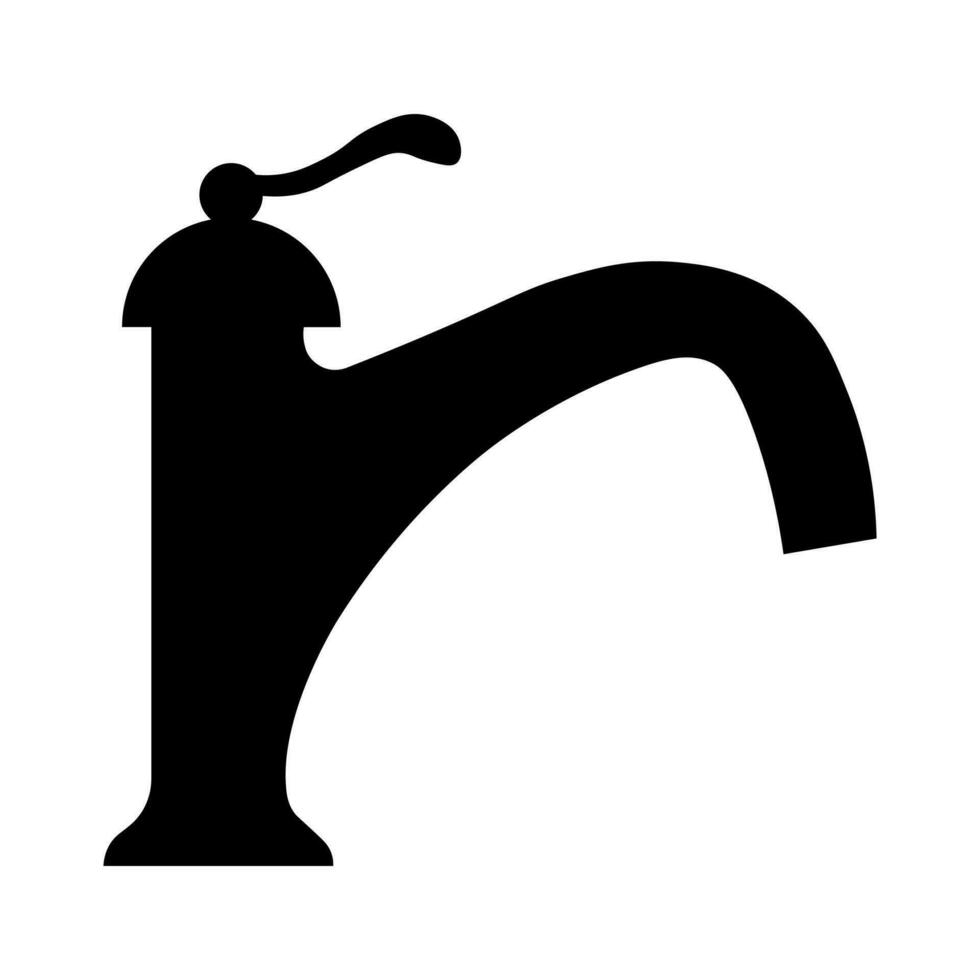 Water tap black vector icon isolated on white background