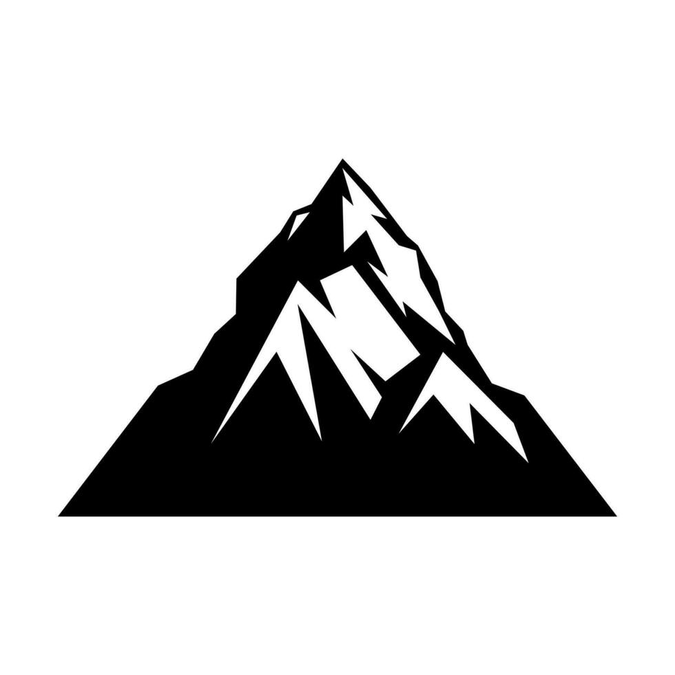 Mountain black vector icon isolated on white background