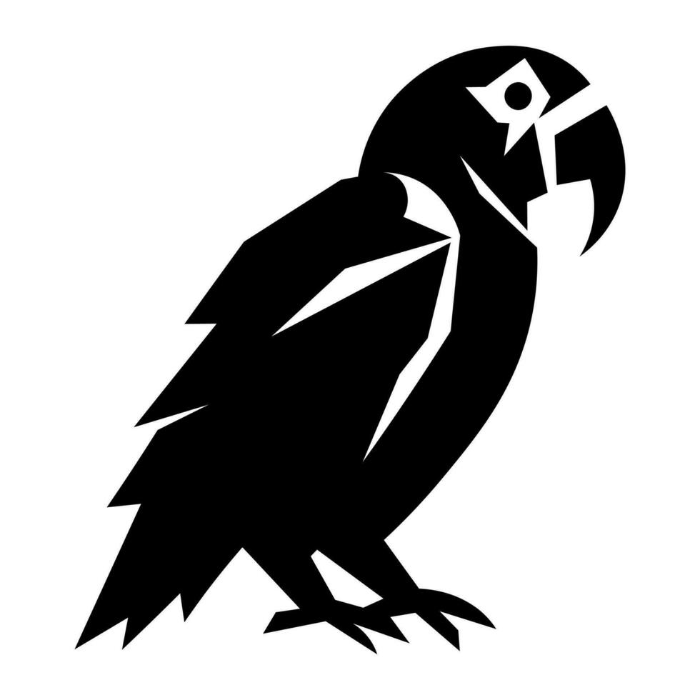 Parrot black vector icon isolated on white background