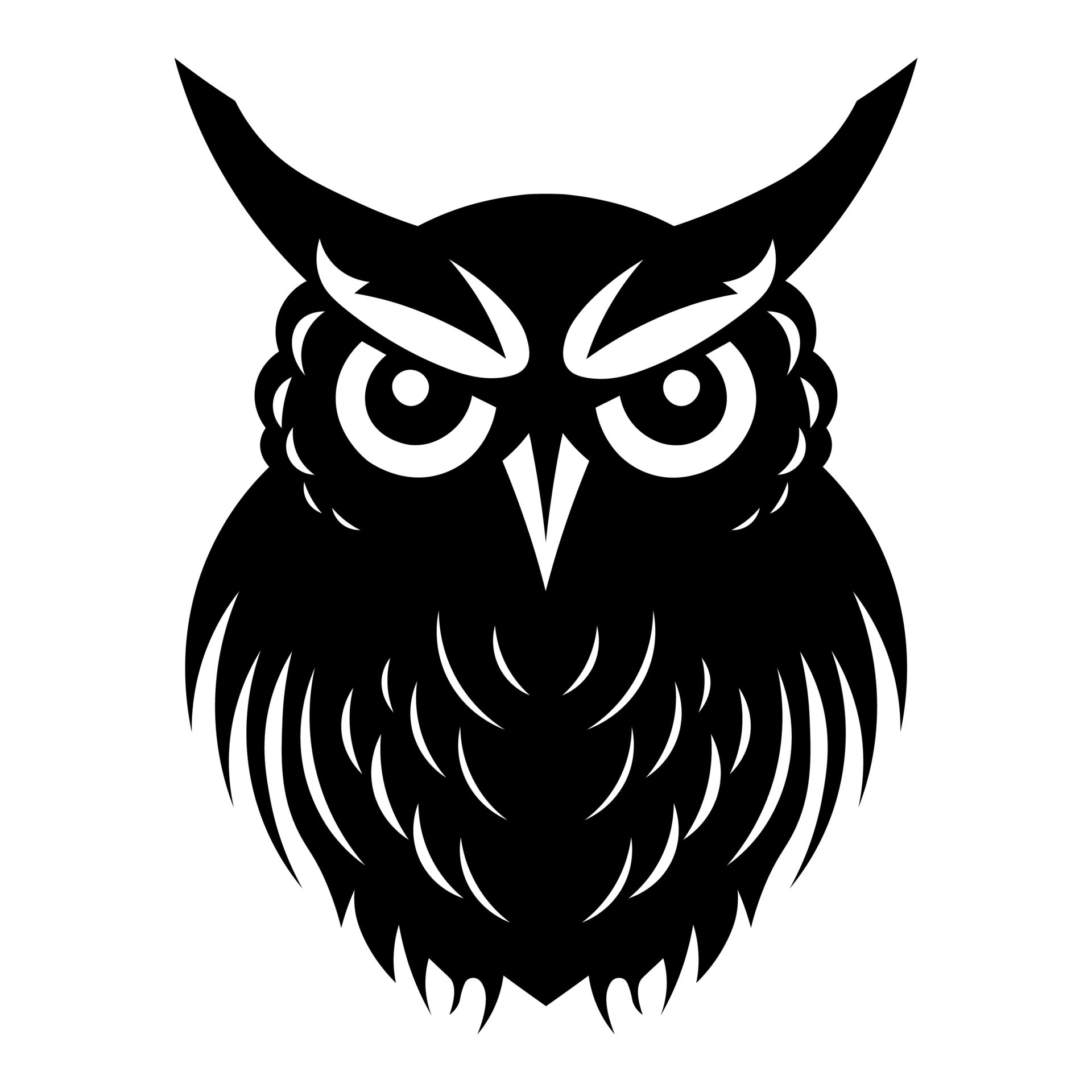 Owl black vector icon isolated on white background 36175508 Vector Art