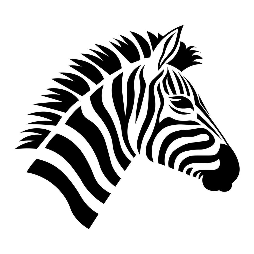 Zebra black vector icon isolated on white background