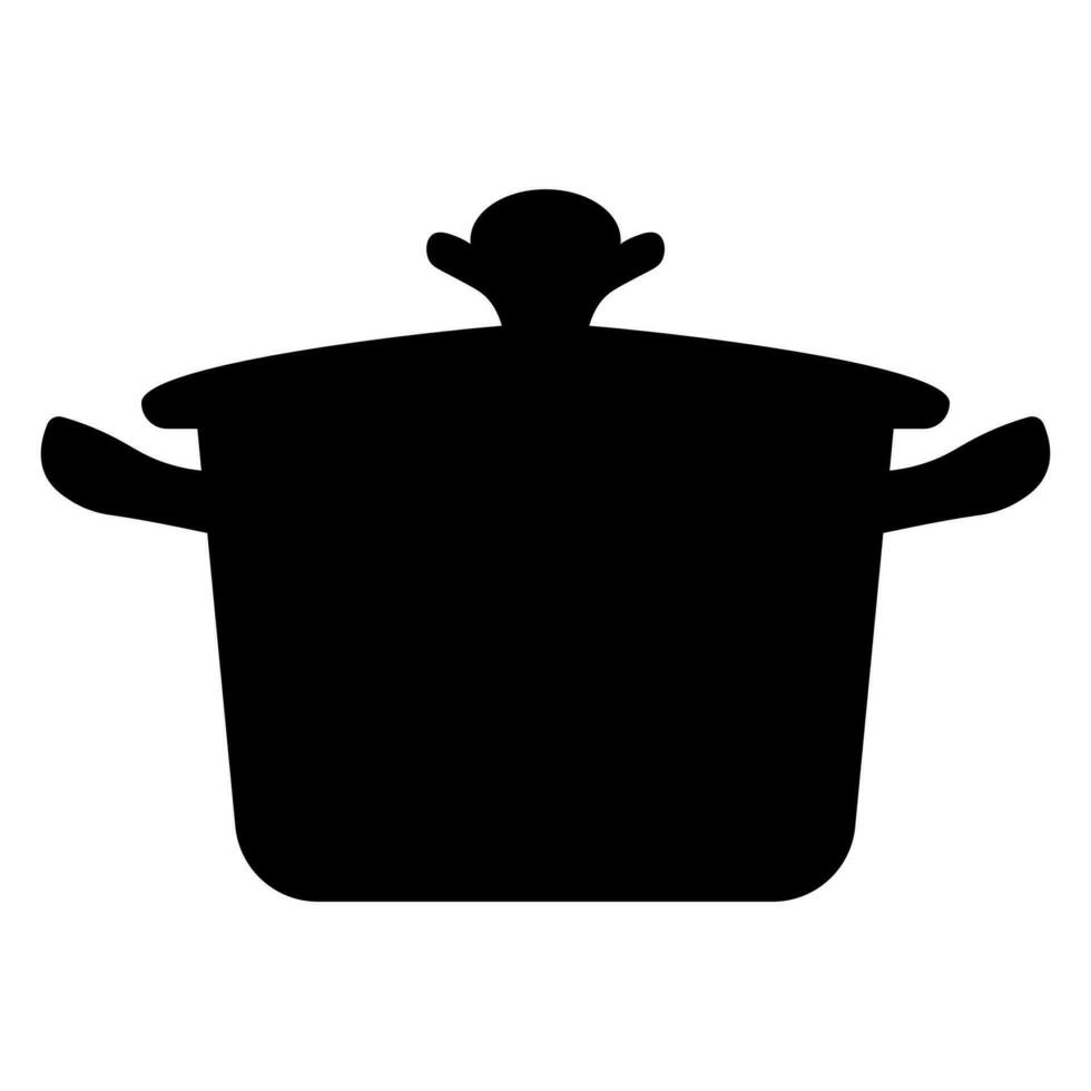 Pot black vector icon isolated on white background