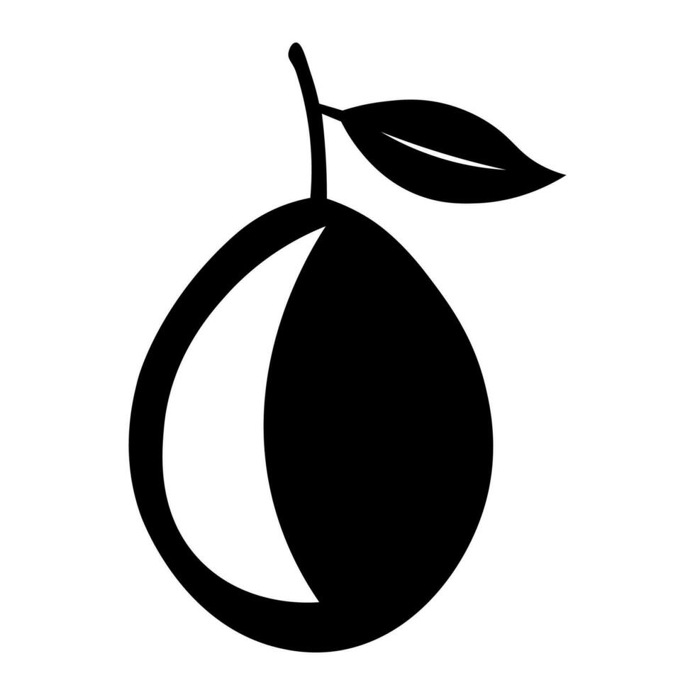 Mango black vector icon isolated on white background