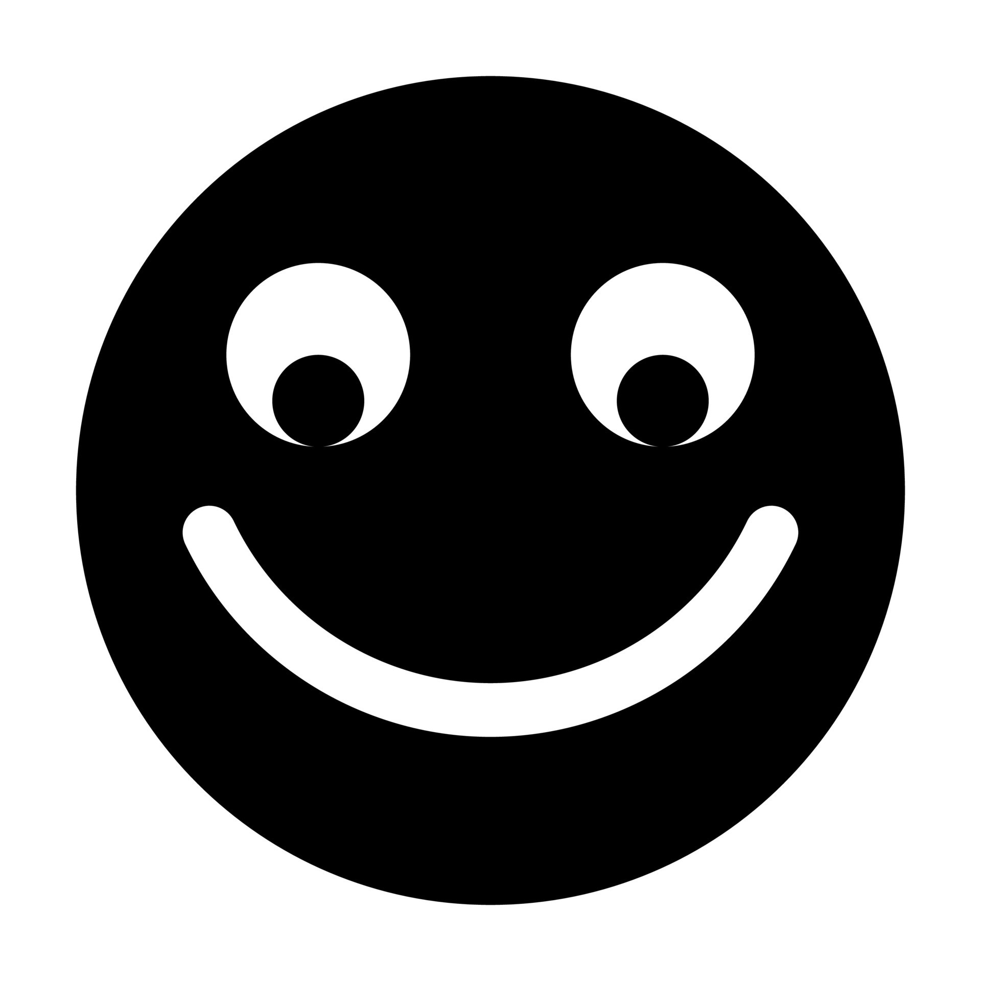 Smiling emoji black vector icon isolated on white background 36175529
