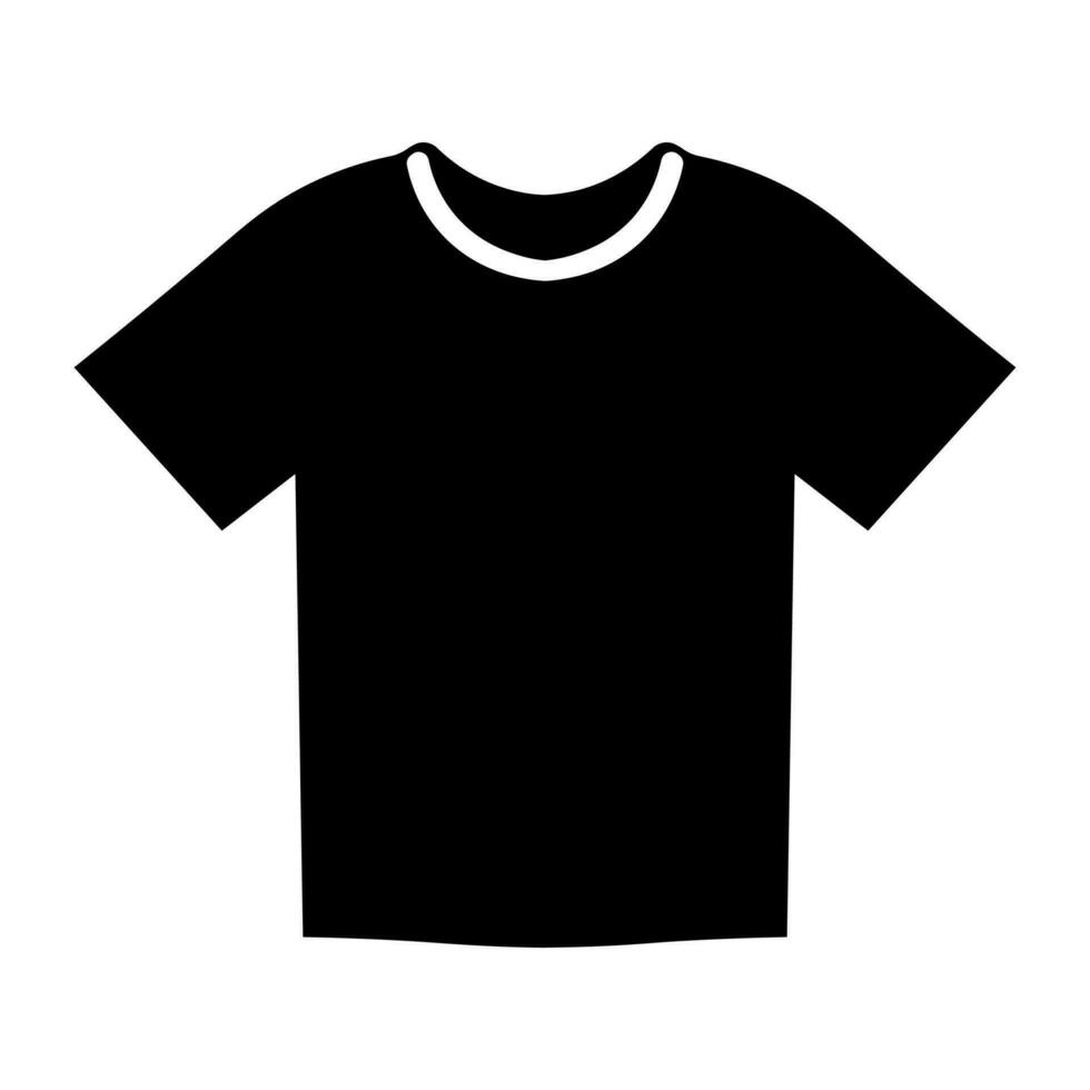 T-shirt black vector icon isolated on white background