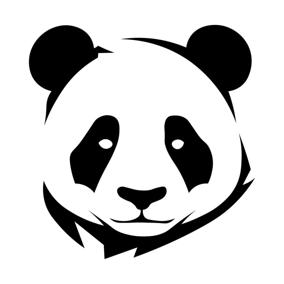 panda negro vector icono aislado en blanco antecedentes