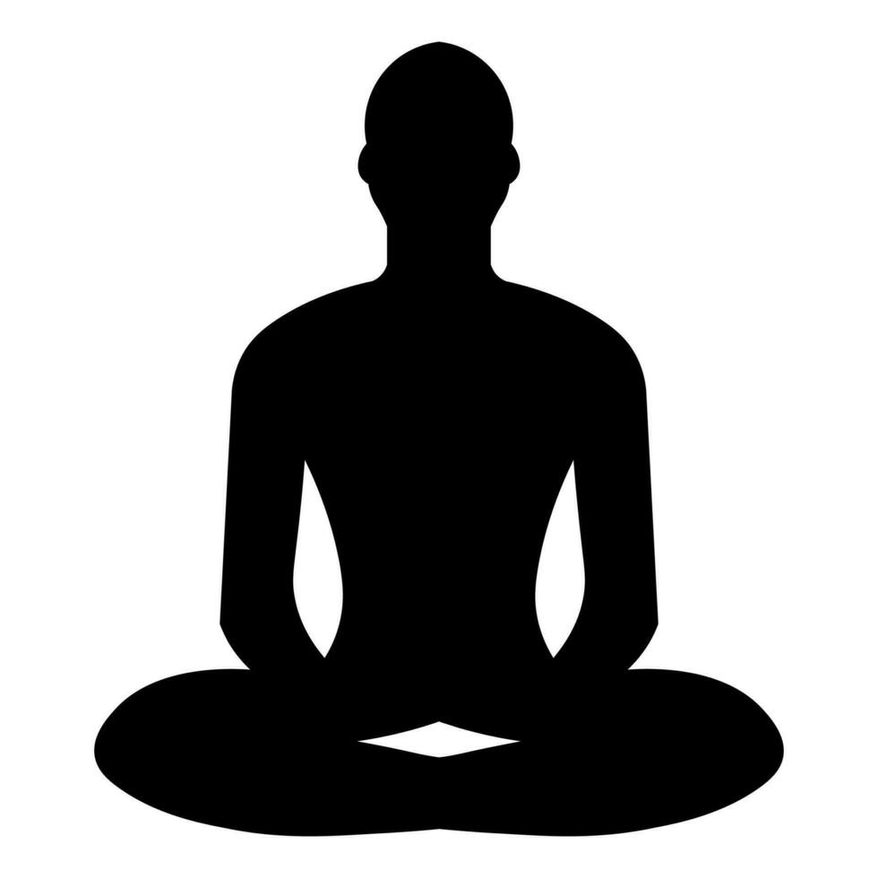 Yoga black vector icon isolated on white background