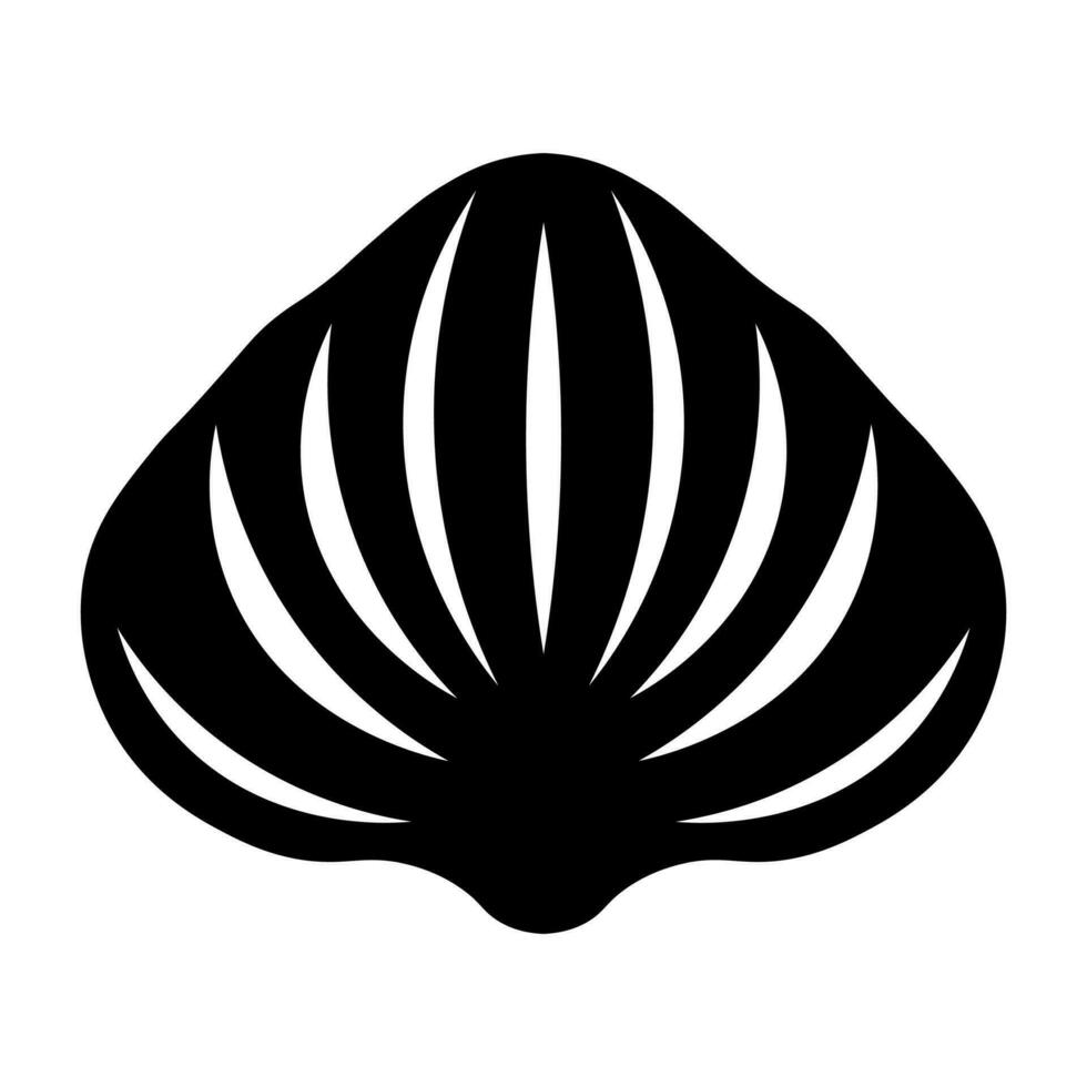 Shell black vector icon isolated on white background