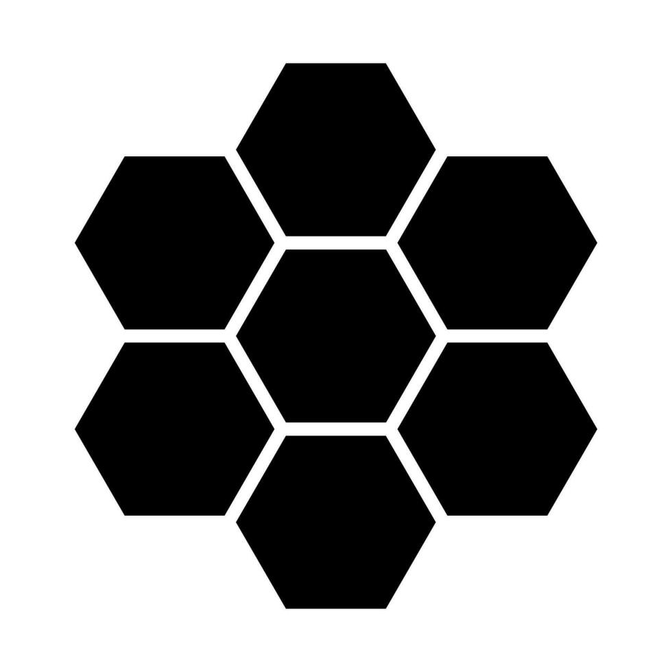Honeycomb black vector icon isolated on white background