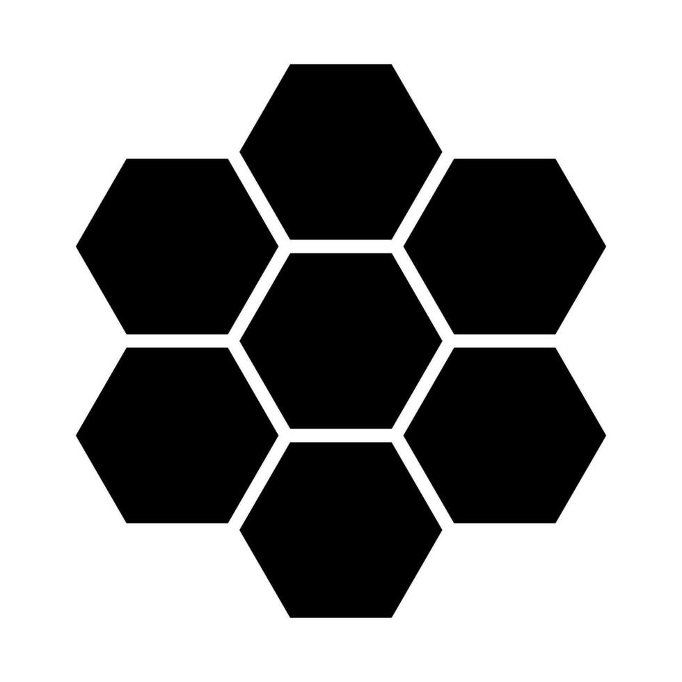 Honeycomb black vector icon isolated on white background