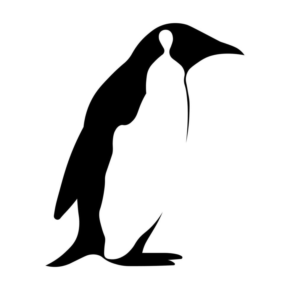 pingüino negro vector icono aislado en blanco antecedentes