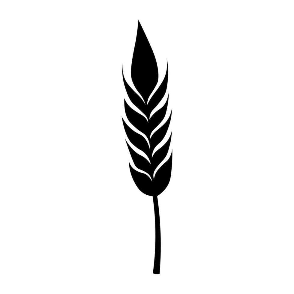 Wheat black vector icon isolated on white background