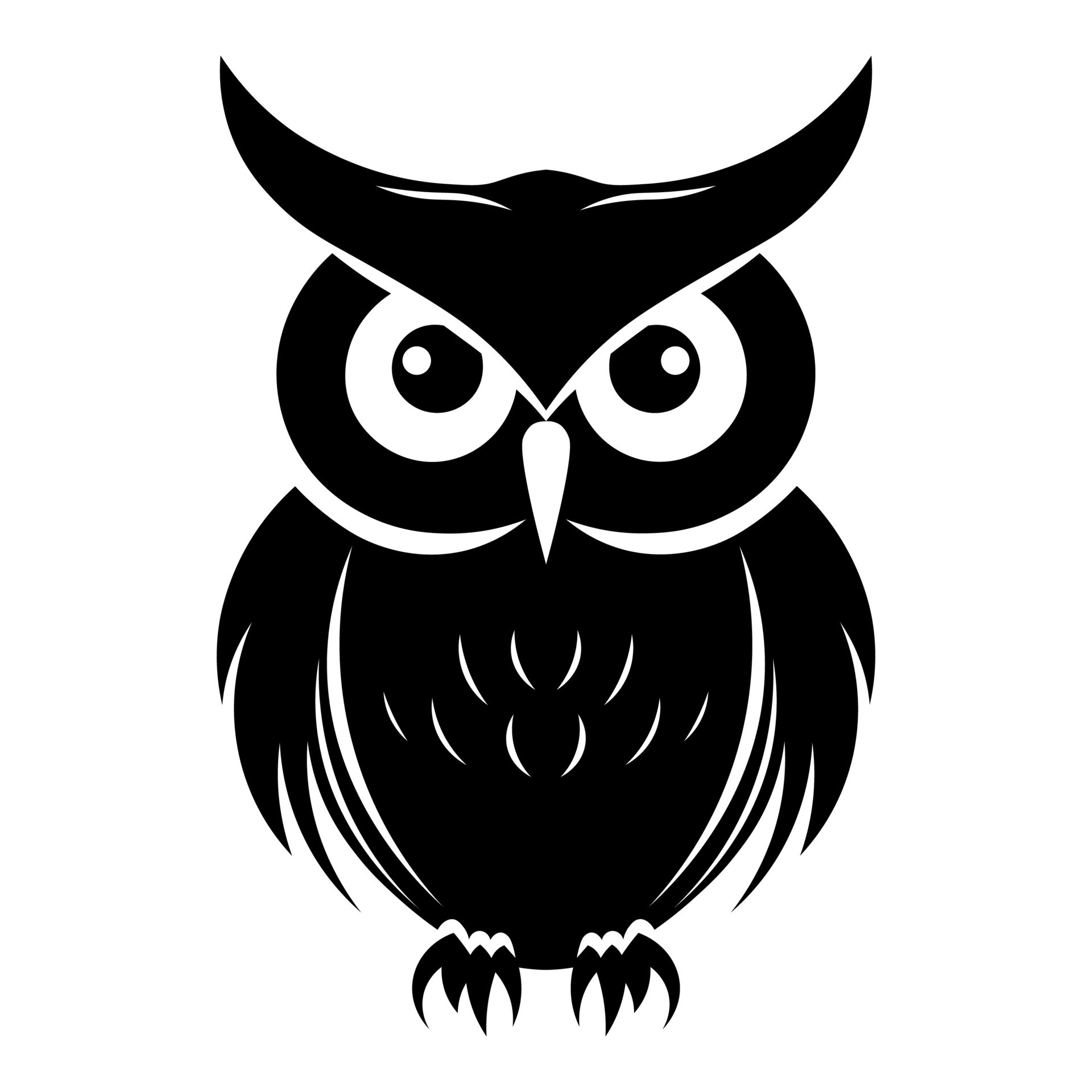 Owl black vector icon isolated on white background 36175608 Vector Art