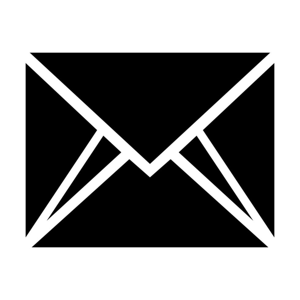 Mail black vector icon isolated on white background