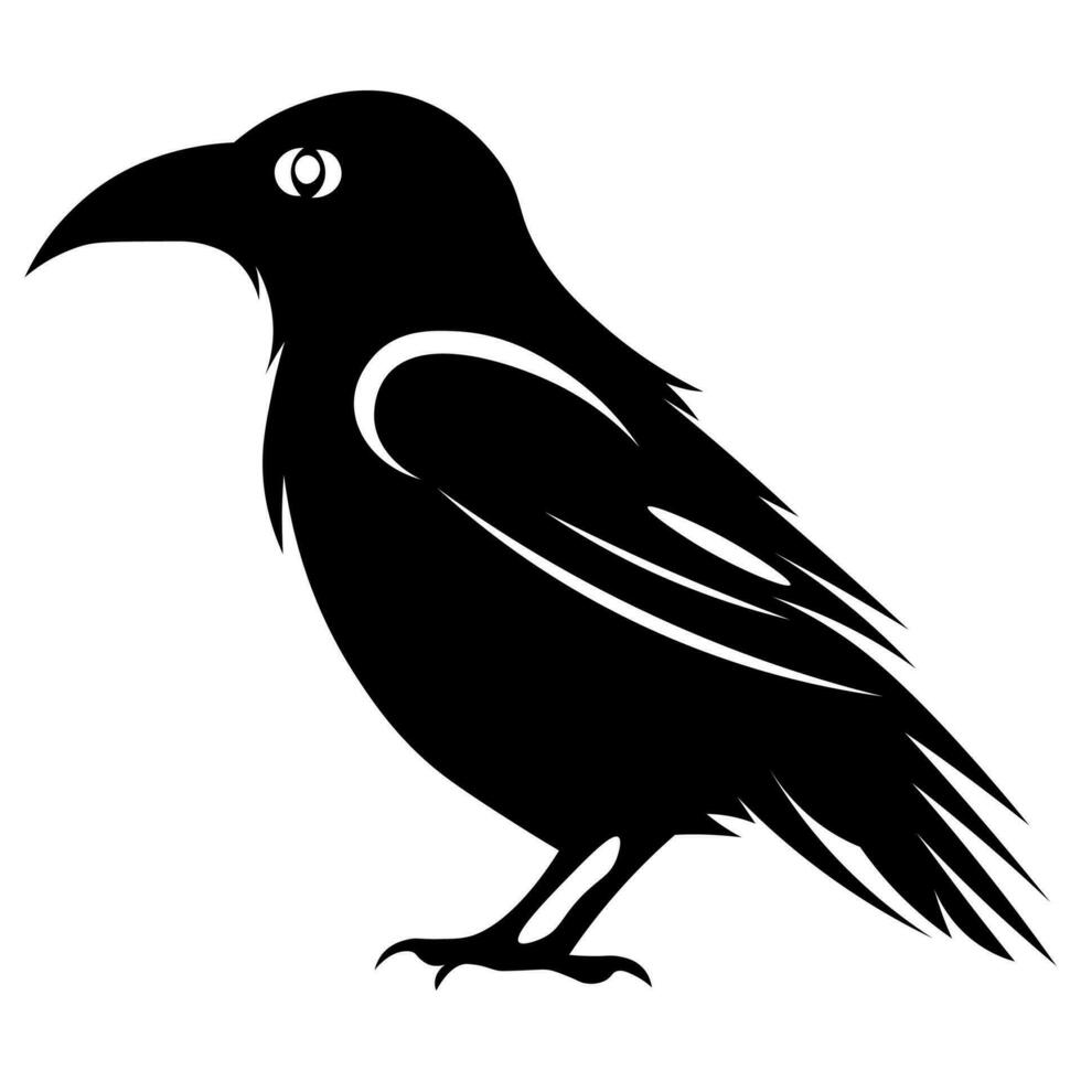 Raven black vector icon isolated on white background