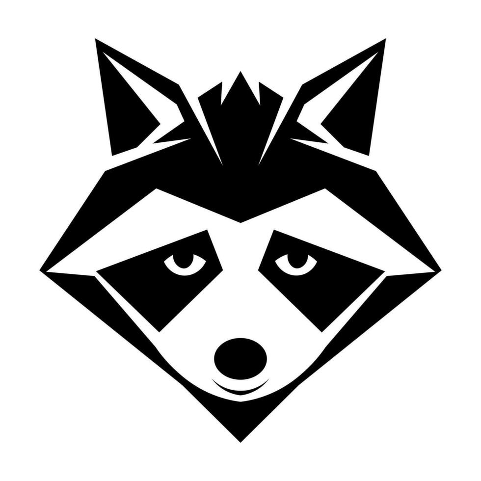 Raccoon black vector icon isolated on white background