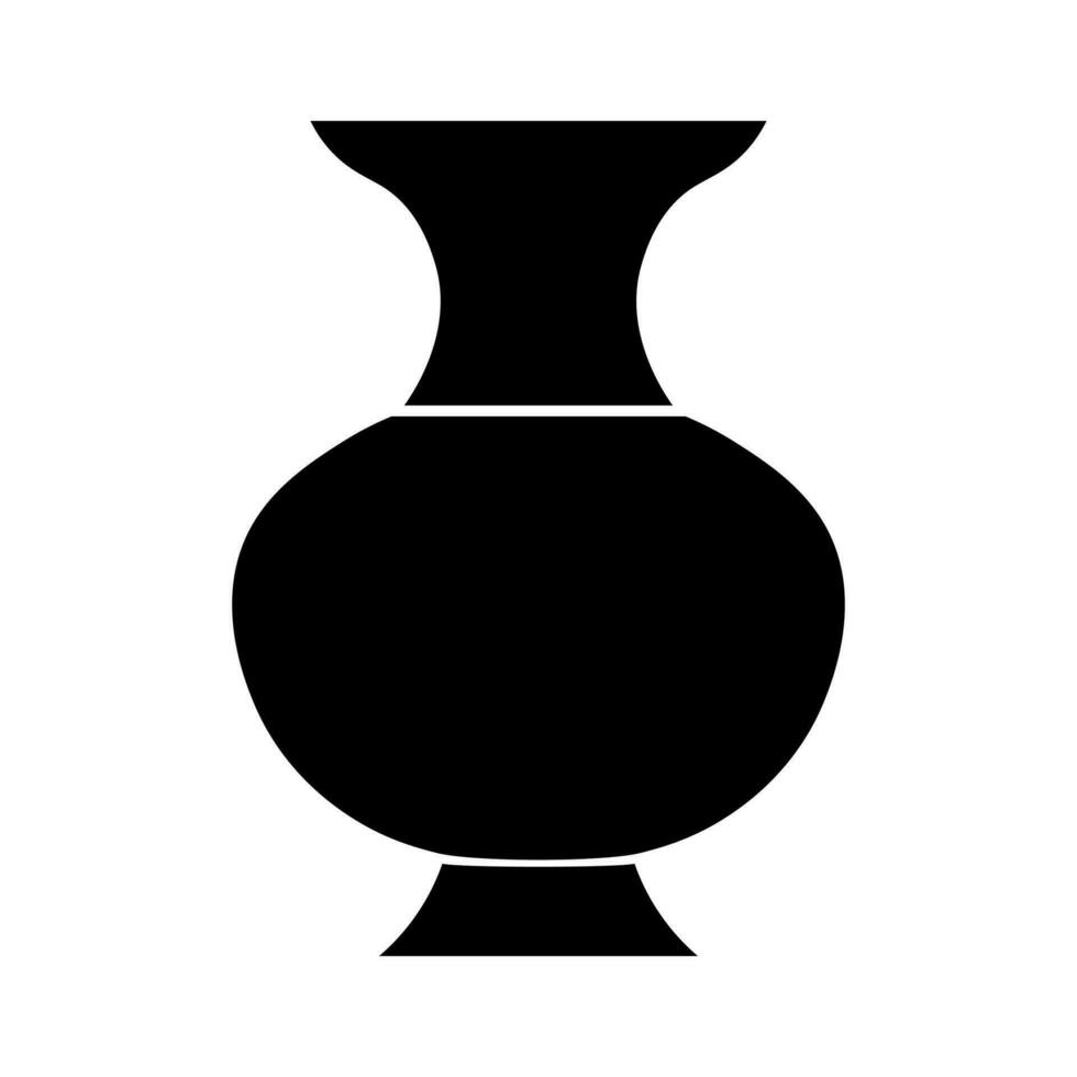 Vase black vector icon isolated on white background