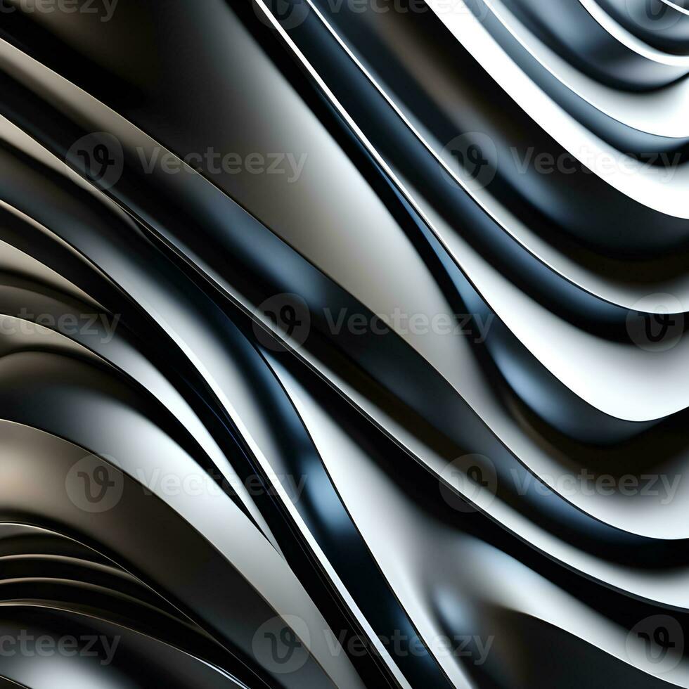 AI generated Abstract background gray metallic diagonal wavy 3d rendering photo