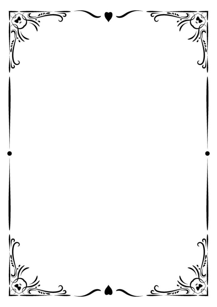 Frame corner and border vector element with filigree vintage style. Decorative ornament design for page, frame, template, paper, card, certificate, wedding invitation, menu.