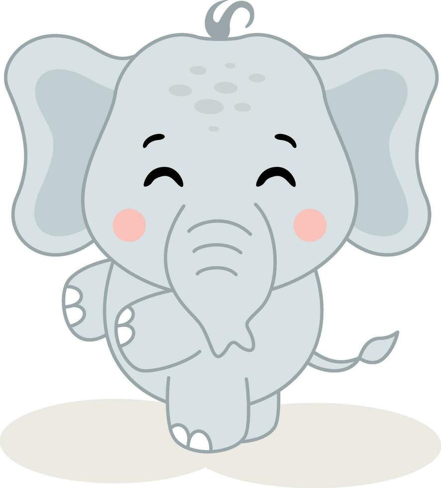 Friendly baby elephant standing isolated vector