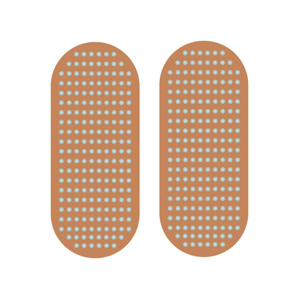Sadhu Board. Bed of Nails. Yogic exercise. Fire Meditation Boards. Yoga desk. A feet standing on nails. Spiritual practice. Vector illustration in flat style.