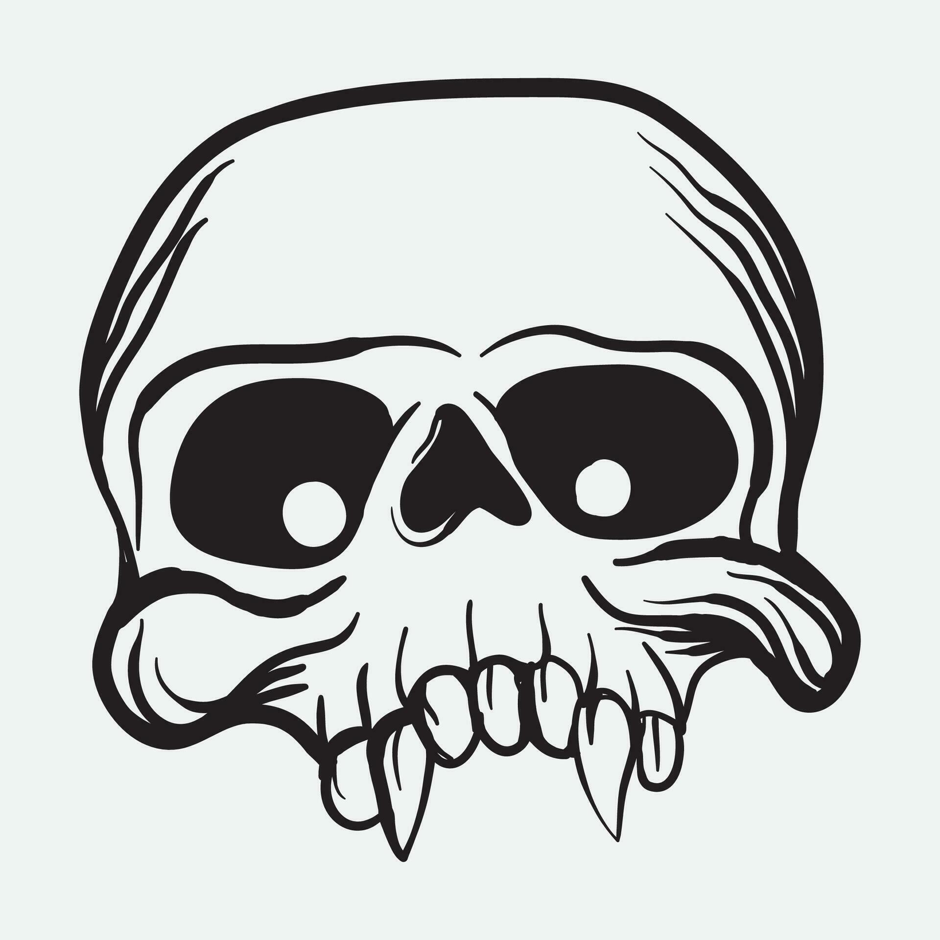 hand drawn skull art vector illustration - Hand Drawn Skull Art Illustration Line Art Of Skull Of Human Free Vector