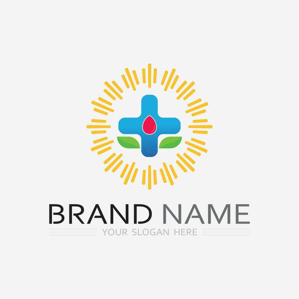 health protection with shield logo design vector template for medical or insurance company-vector