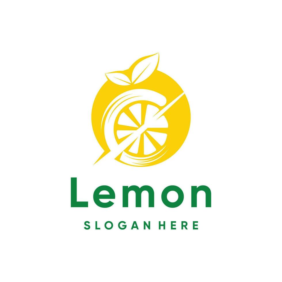 Lemon logo design vector with simple creative concept