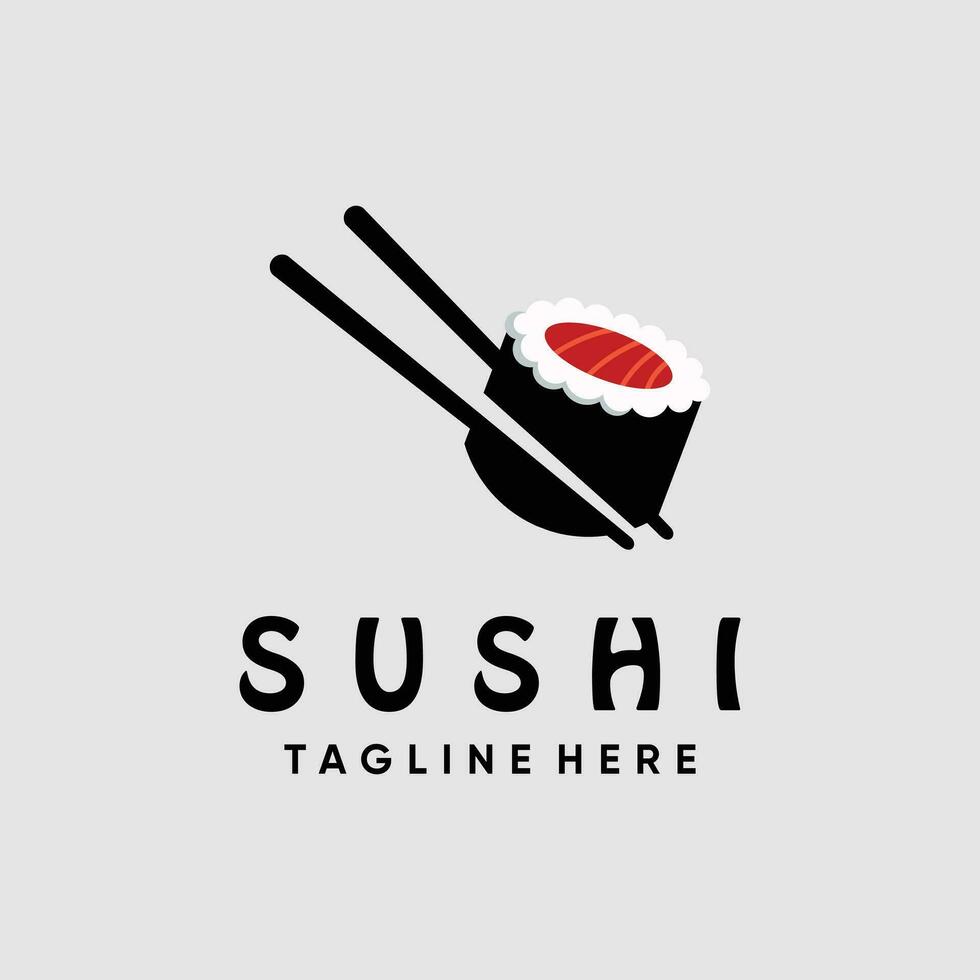 Sushi logo design vector with simple creative concept