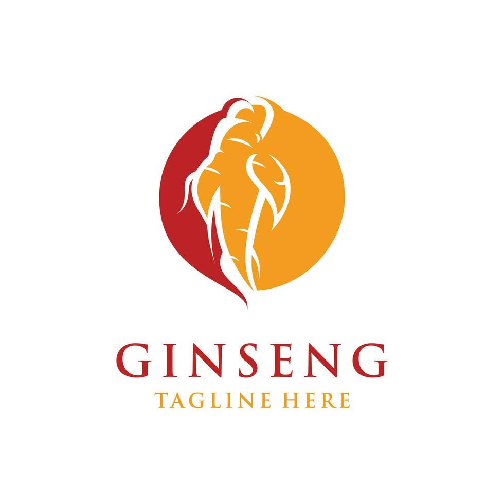 Vector ginseng logo herbal plant vector natural herbal medicine ginseng herbal drink icon