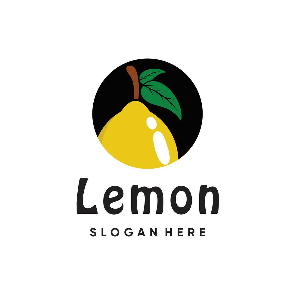 Lemon logo design vector with simple creative concept