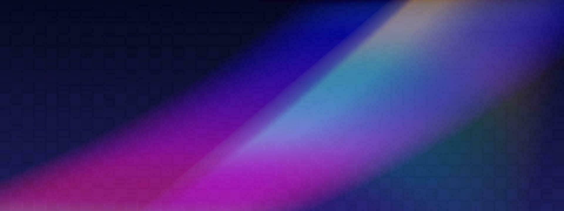 Blurred rainbow refraction overlay effect. Light lens prism effect. Holographic reflection, crystal flare leak shadow overlay. Vector abstract illustration.