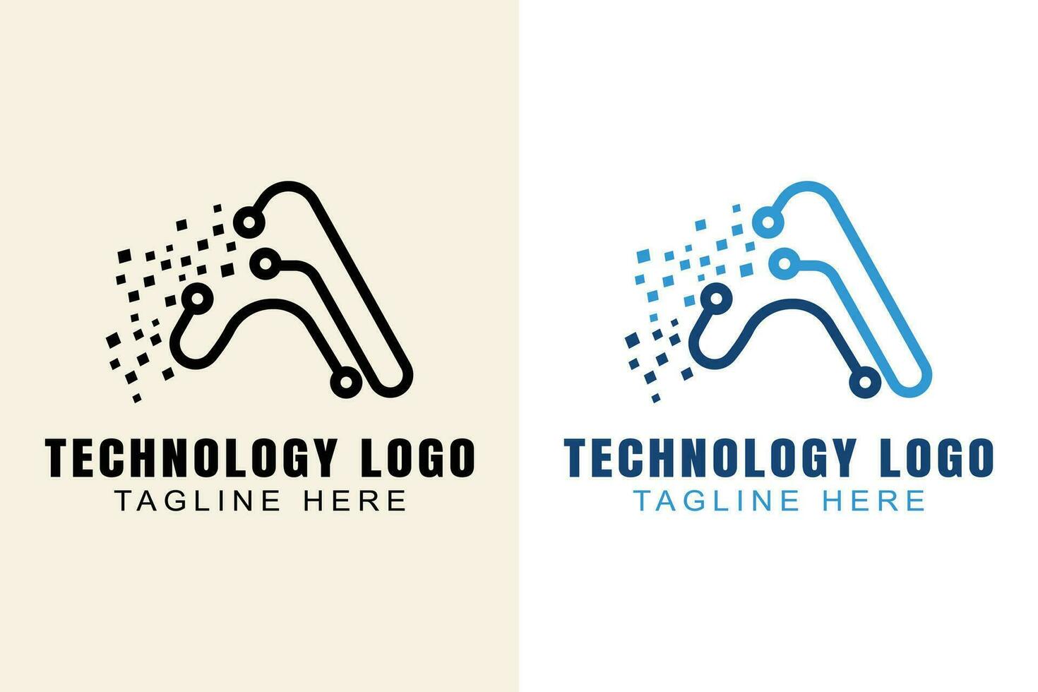 tecnología logo. letras resumen logo una. monograma logo concepto. sencillo diseño editable vector