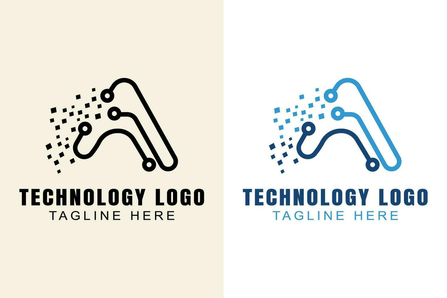 technology logo. letters abstract logo A. monogram logo concept. simple design editable vector