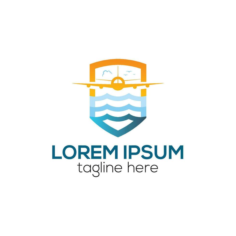 Modern travel agency logo, logistics delivery logo design concept isolated vector template illustration