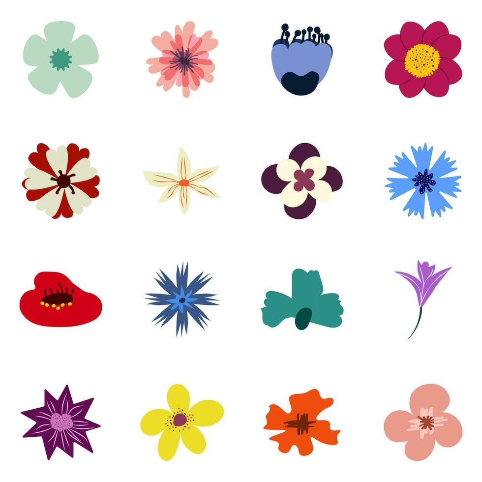 a set of vector flower bouquets