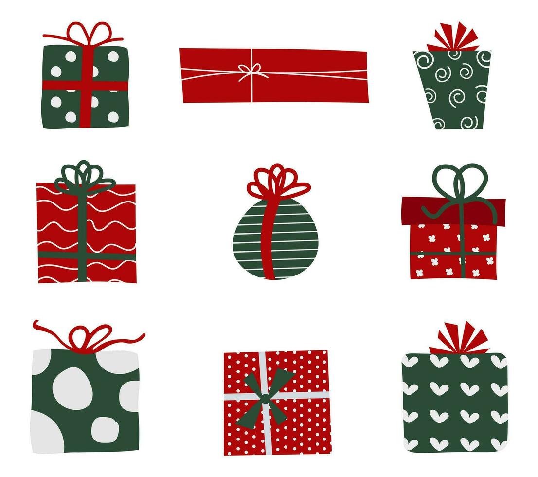 hand-drawn gift boxes vector