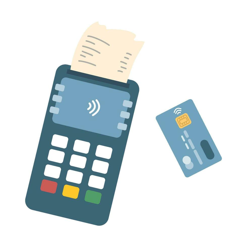 crédito tarjeta pago y máquina como concepto vector