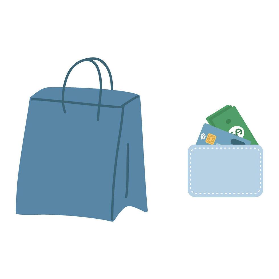 Nfc payment technology handbag money pay vector