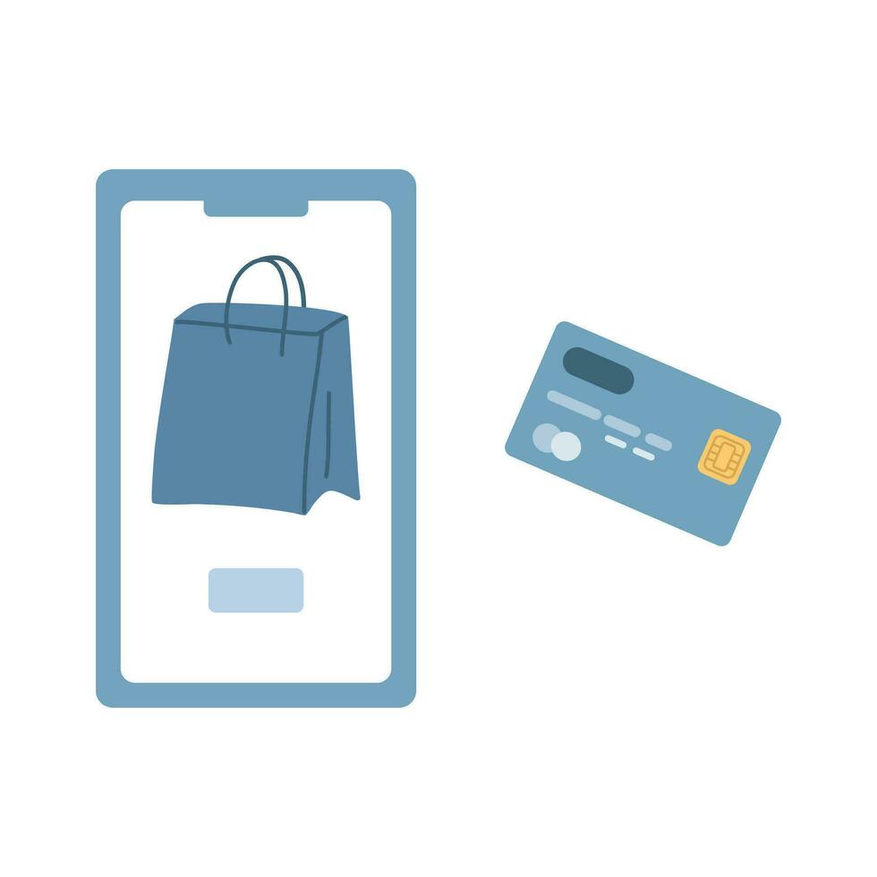 paying for online purchases with credit card vector